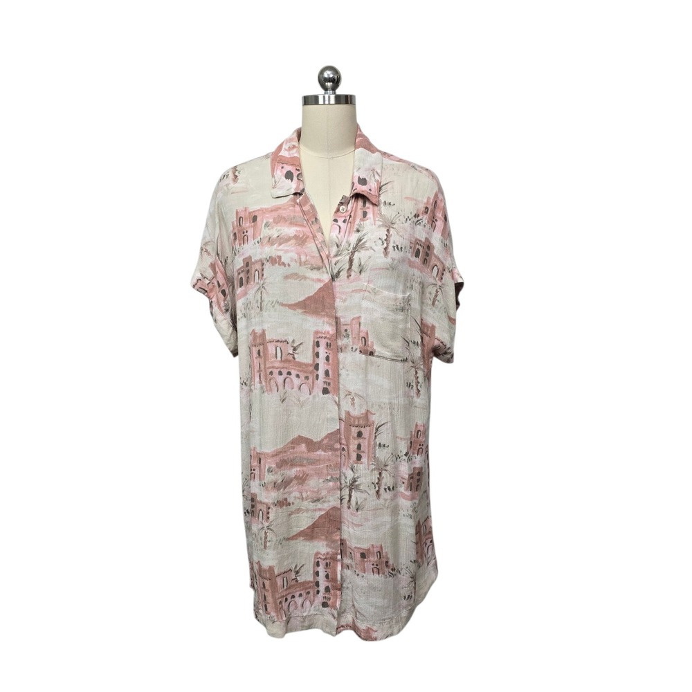Z SUPPLY‎ Womens Pink Desert Scenic Print Rayon Button Up Shirt ZD223473S Small